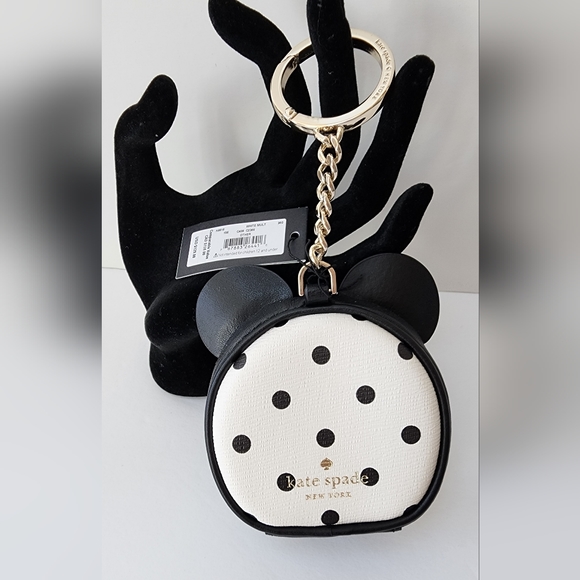 Kate Spade Disney Minnie Mouse Coin Purse Key Ring Bag Charm LEATHER NWT! - Picture 3 of 9